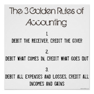 "The 3 Golden Rules of Accounting" Poster