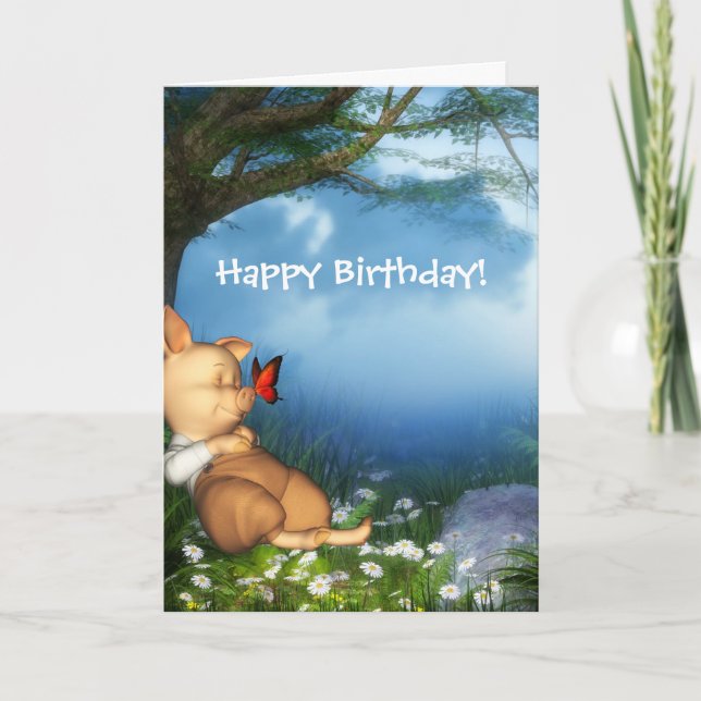 The 3 Little Pigs Dreamer Birthday Card (Front)