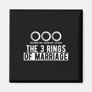 The 3 Rings Of Marriage Wedding Bride Groom Couple Magnet