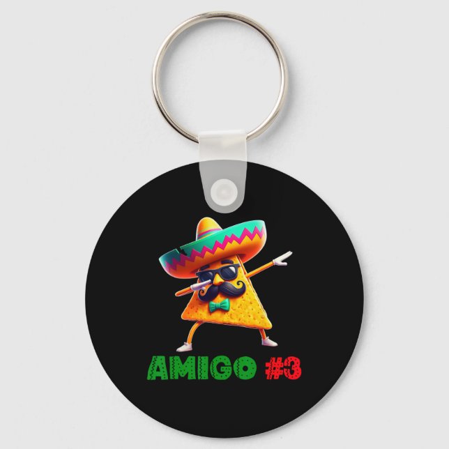The 3 Three Amigos Cinco De Mayo Amigo #3 Group Ma Key Ring (Front)