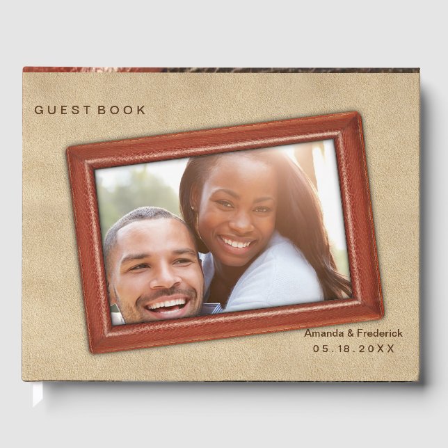 The 3D Leather Academia Decor & Cards Guest Book (Front)