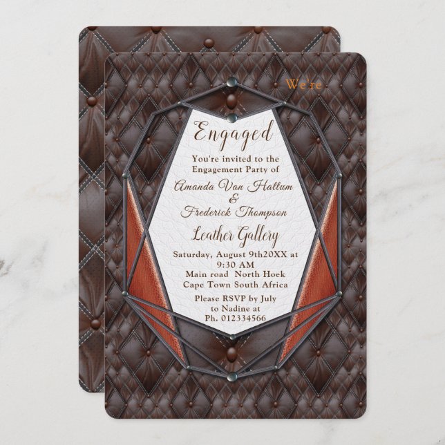 The 3D Leather Academia Decor  Invitation (Front/Back)