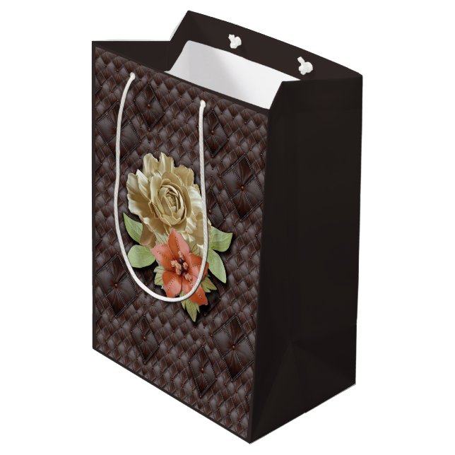 The 3D Leather Academia Decor Medium Gift Bag (Back Angled)