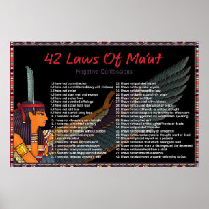 The 42 Laws Of Maat - Negative Confessions Poster