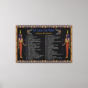 The 42 Laws Of Maat - Positive Affirmations Canvas Print