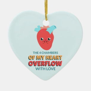 The 4 Chambers Of My Heart Ceramic Ornament
