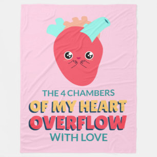 The 4 Chambers Of My Heart Fleece Blanket