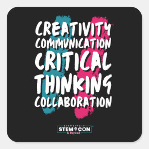 The 4 C's of STEM Square Sticker