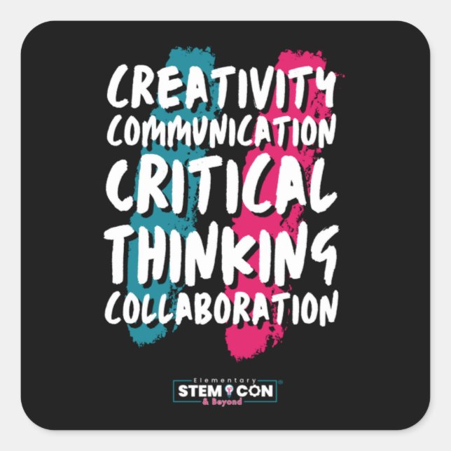 The 4 C's of STEM Square Sticker (Front)
