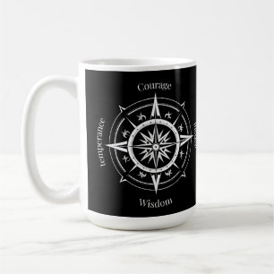The 4 Stoic Virtues Compass Coffee Mug
