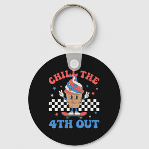 The 4th Out Retro Patriotic Ice Cream Fourth Of Ju Key Ring