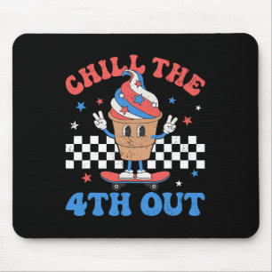 The 4th Out Retro Patriotic Ice Cream Fourth Of Ju Mouse Pad