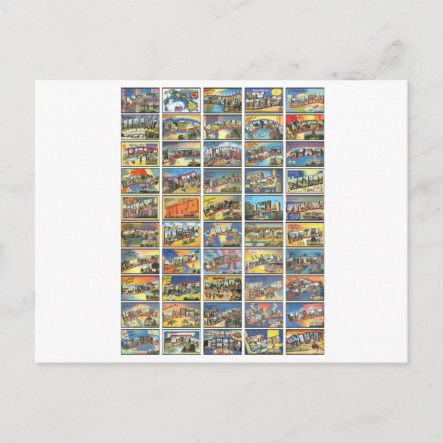 The 50 States Of America Postcard (Front)