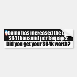 The $64k Question- Anti Obama Debt Bumper Sticker