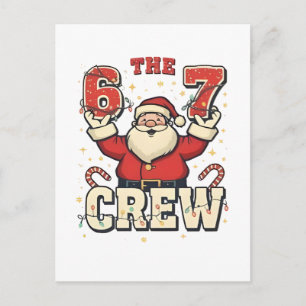 The 6 7 Crew Funny Santa Christmas Meme Postcard