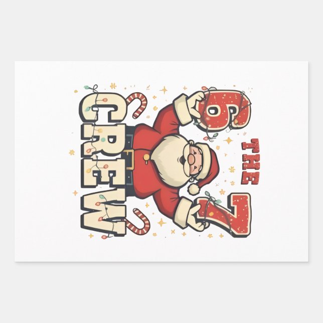 The 6 7 Crew Funny Santa Christmas Meme  Wrapping Paper Sheet (Front)