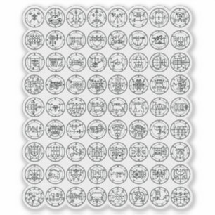 The 72 Demon Sigils Of Ars Goetia (black)