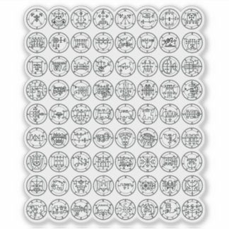 The 72 Demon Sigils Of Ars Goetia (black)