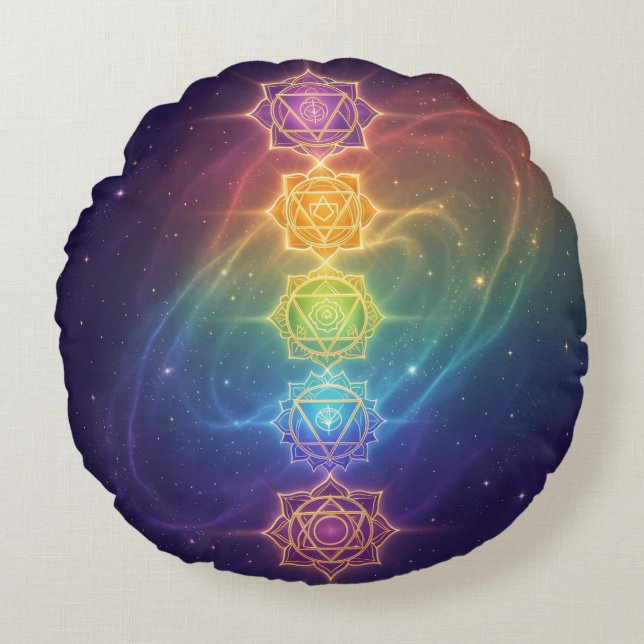 The 7 Chakras'11 Round Cushion (Front)