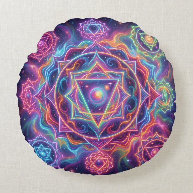 The 7 Chakras´10 Round Cushion (Front)