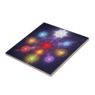 The 7 Chakras´3 Ceramic Tile