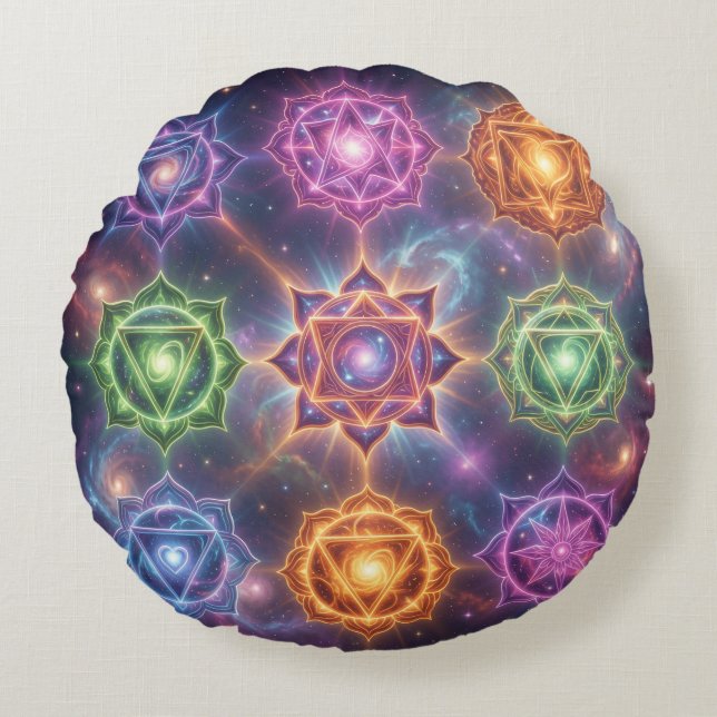 The 7 Chakras´6 Round Cushion (Front)
