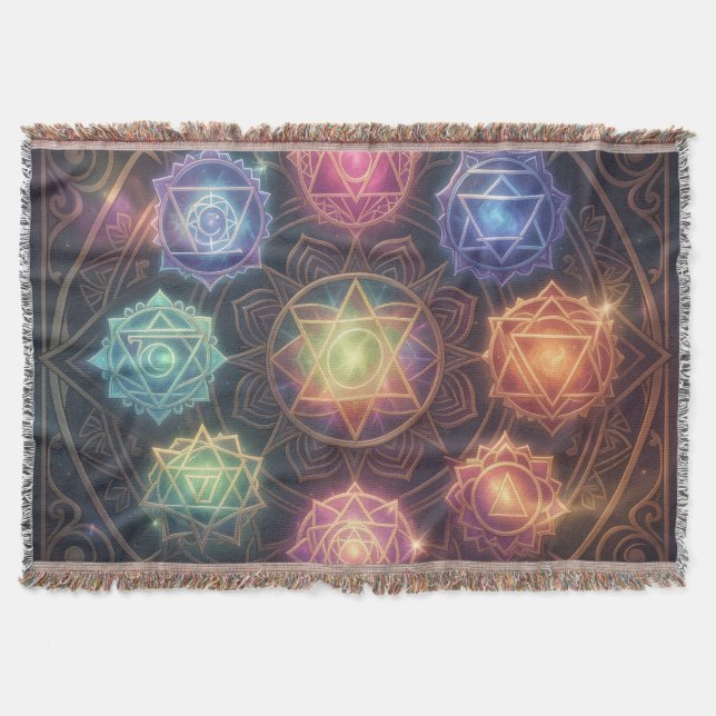 The 7 Chakras´8 Throw Blanket (Front)