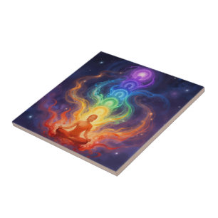 The 7 Chakras Ceramic Tile
