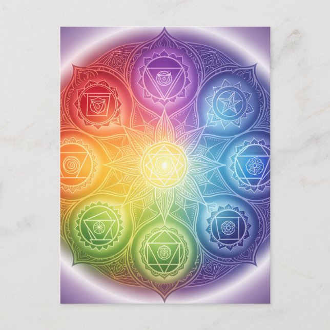 The 7 Chakras Holiday Postcard (Front)