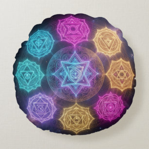The 7 Chakras Round Cushion