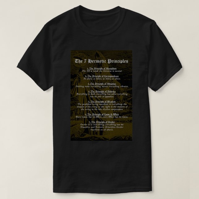 The 7 Hermetic Principles Greek and Egyptian Philo T-Shirt (Design Front)