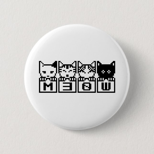 THE 8-BIT CATS M30W 6 CM ROUND BADGE (Front)
