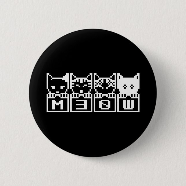 THE 8-BIT CATS M30W 6 CM ROUND BADGE (Front)