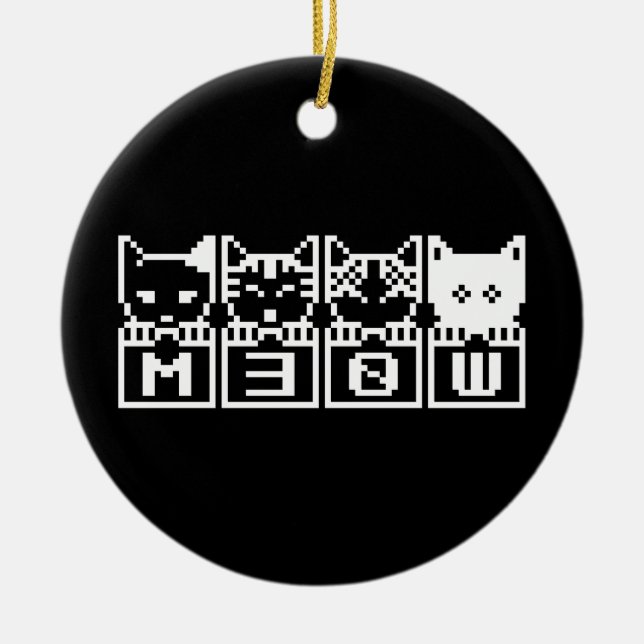 THE 8-BIT CATS M30W CERAMIC ORNAMENT (Front)