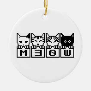 THE 8-BIT CATS M30W CERAMIC ORNAMENT