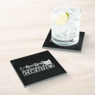THE 8-BIT CATS M30W GLASS COASTER