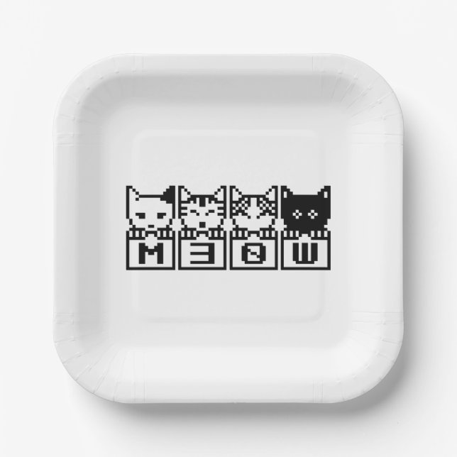 THE 8-BIT CATS M30W PAPER PLATE (Front)