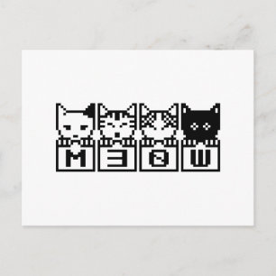 THE 8-BIT CATS M30W POSTCARD