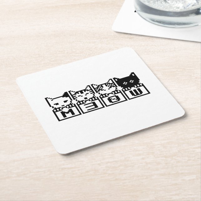 THE 8-BIT CATS M30W SQUARE PAPER COASTER (Angled)