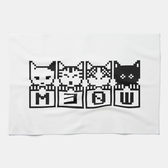 THE 8-BIT CATS M30W TEA TOWEL (Horizontal)