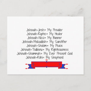 The 8 Names of God Postcard