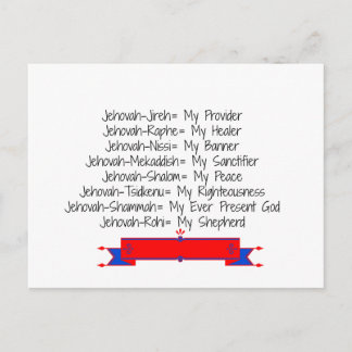 The 8 Names of God Postcard