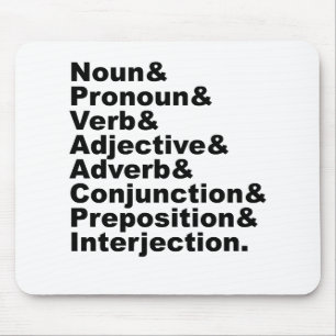 The 8 Parts of Speech in the English Language Mouse Pad