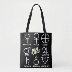 The 8 Planetary Symbols Chart Tote Bag