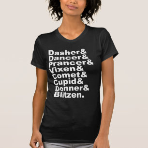The 8 Reindeer of Santa Claus   Christmas Holiday T-Shirt