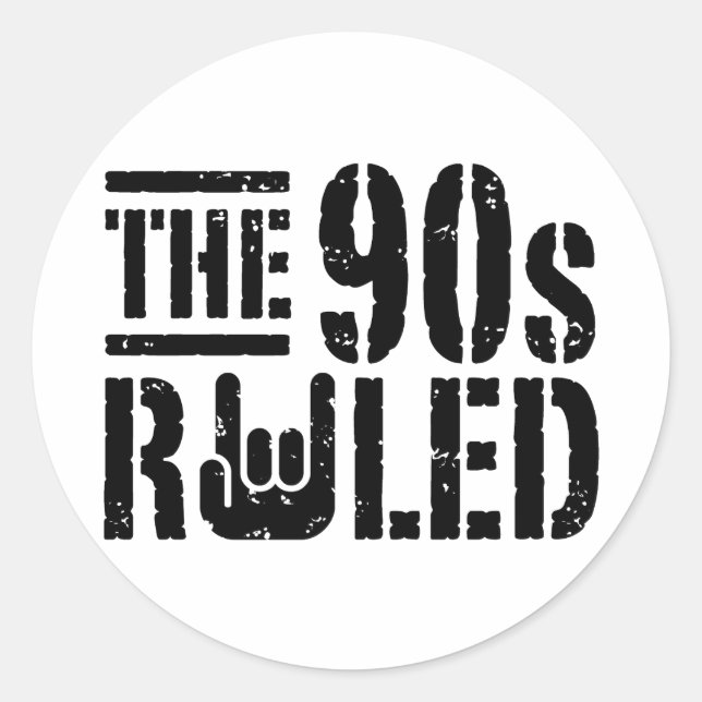 The 90s Ruled Classic Round Sticker (Front)