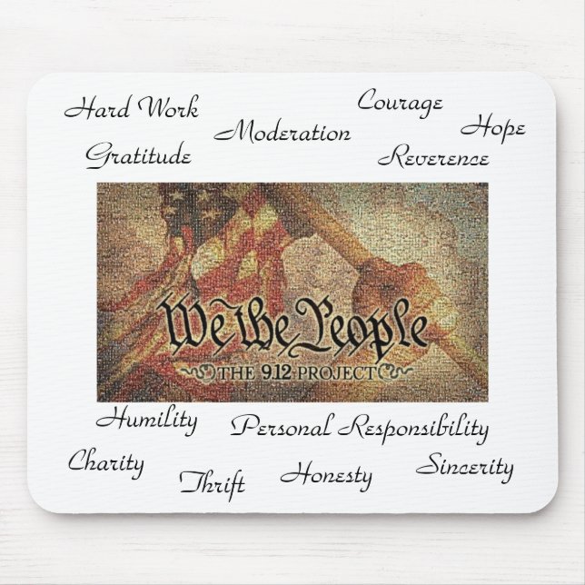The 9-12 Project Mosaic and The 12 Values Mouse Pad (Front)