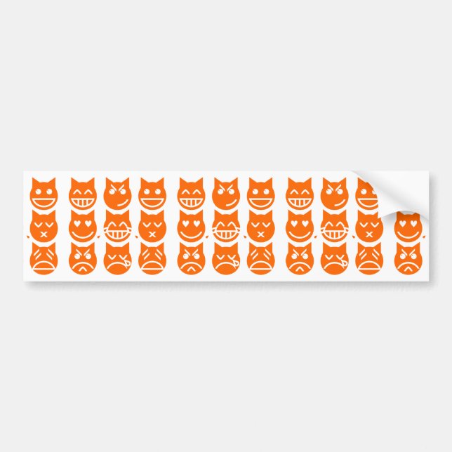 The 9 Lives of the Emoji Cat Bumper Sticker (Front)