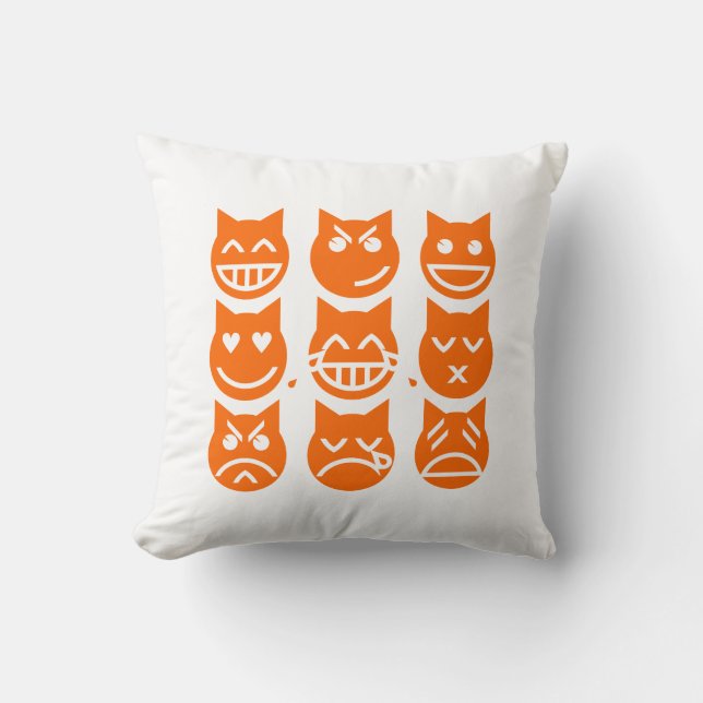 The 9 Lives of the Emoji Cat Cushion (Front)