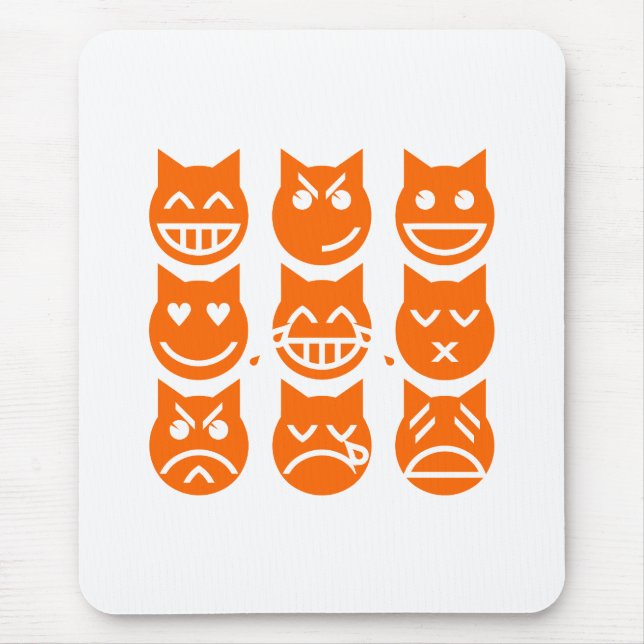 The 9 Lives of the Emoji Cat Mouse Pad (Front)